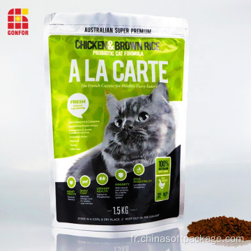 Sacs de nourriture pour chat Sac de nourriture pour animaux de compagnie Sacs d&#39;emballage en aluminium